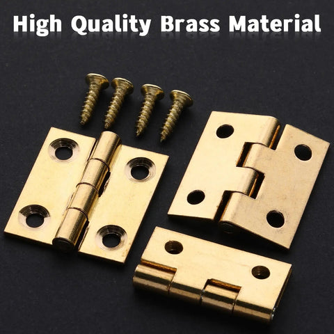 Legit Smooth Swing Brass Mini Hinges For Jewelry Boxes And Craft Projects, 4 Pack Small Gold Finished Hardware.