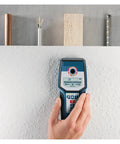 Straight Shooter Stud Finder And Wall Scanner detecting wood, metal, and wire through drywall with auto calibration feature.
