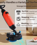 Heavy Duty 17 Inch Floor Polisher Carpet Cleaning Machine With 240 RPM 3 Gallon Tank Dual Brush Heads 13000 Sqft Per Hour Coverage Industrial Floor Cleaner Red on wooden floor