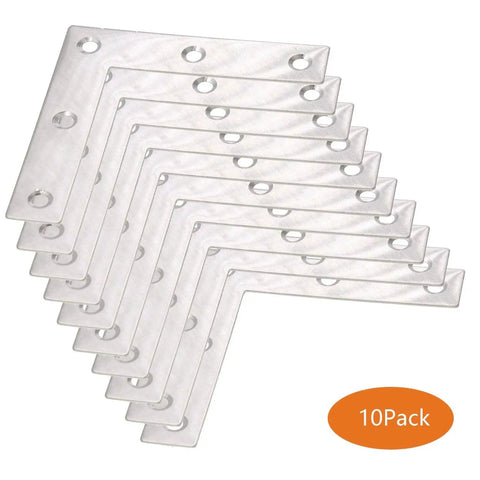Beefy Stainless Steel L Shape Corner Brace For Wood And Metal Fixing Great Shelf Cabinet Support Pack Of 10 80x80mm