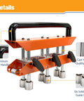 Sheet Metal Roller Bender For 0 To 90 Degrees, Dual Station Edge Roller Kit close-up showing aluminum handle and steel guide rods.