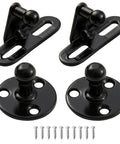 Premium Steel Heavy Duty 10 Mm Ball Stud Mounting Brackets For Gas Struts With 10 Hex Nuts, black finish with mounting screws.
