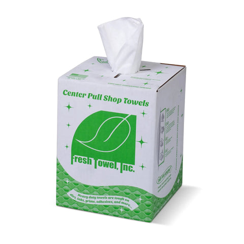 Box of Ultra Strong Center Pull Shop Towels Pack Of 300 Disposable Cleaning Towels White 9 By 12 Inches Heavy Duty