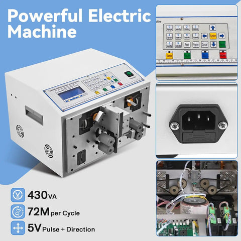 Electric Wire Stripper Machine For 0.1 To 6 Mm Wires 30 AWG To 10 AWG Automatic Cable Stripping Tool with control panel