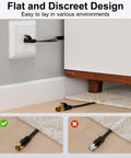 Flat Cat7 Ethernet Cable 2 Pack 8 Ft Ultra Slim Shielded Patch Cord Delivers 10Gbps Speed and 600MHz Bandwidth installed in living room