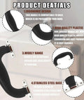Product details of Black Plastic Luggage Trunk Pull Handles Set Of 6 With Mounting Screws for suitcases and toolboxes.