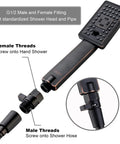 Go-To Shower Flow Control Valve With Brass Body And Lever Handle Water Regulator Oil-Rubbed Bronze with shower fitting details