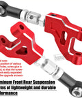 Beefy Aluminum Front And Rear Suspension A Arms Set For One Sixteenth Mojave Grom 223S DSC 4X4 RTR And One Sixteenth Mojave Grom 4X4 RTR Red Upgrade Kit, Precision CNC Machined 6061 T6 Aluminum For Rugged Durability, close-up view