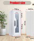 Heavy Duty Durable Metal Fire Extinguisher Cabinet With Magnetic Door And Acrylic Window Holds 2 5 10 Lb Extinguishers Plus First Aid Kit Semi Recessed Or Wall Mount For Indoor And Outdoor White with product size dimensions