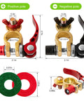 Battery Terminal Connectors 2 Pack Quick Disconnect Terminals With Anti Corrosion Pad Positive And Negative Top Post Ends