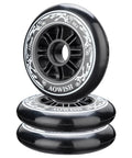 110mm Inline Skate Wheels 88A Outdoor Replacement Wheels Set of 3 for Roller Blades Black Long Lasting Traction No Bearings
