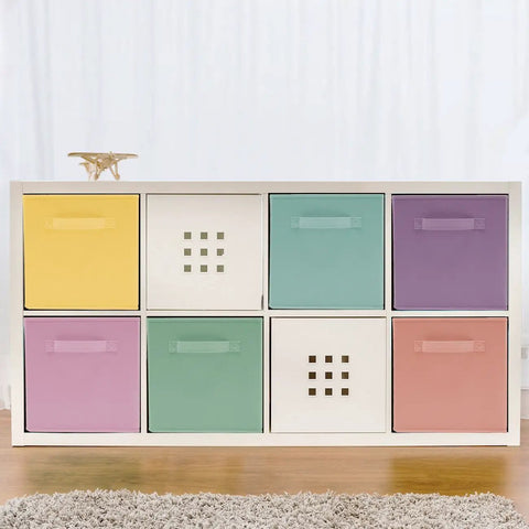 11 Inch Fabric Storage Cubes With Handles Sturdy Collapsible Bins Set Of 6 Foldable Baskets for Organizing Clothes Toys Books