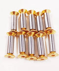 10 Pieces Knife Handle Hardware Kit M4 Screws Nuts Bolts Rivets With Flat Hex Head Gold Finish