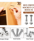 Complete Set Of Heavy Duty M6x25mm Hex Socket Cap Bolts With Allen Wrench And Barrel Nuts Zinc Steel Furniture Hardware Hella Tough For Cribs And Cabinets No Sweat Assembly Guaranteed, installed in wood.