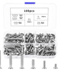 Pick Up These Built Like A Tank Rust Proof 100 Pieces M4 Cabinet Screws Furniture Connector Bolts Binding Barrels And Sleeves Iron Nickel Hardware For Wood Builds in clear storage case.