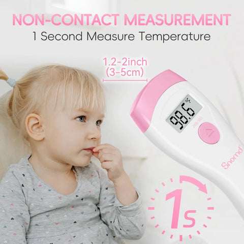 Non Touch Forehead Thermometer Digital 2 In 1 Infrared Thermometer For Adults Kids And Babies With Fever Alarm Instant Reading Medical Grade Accuracy With Backlit LCD For Easy Day And Night Readings on child