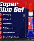 Super Glue Gel tube with orange cap; 3g, fast-drying, multi-purpose CA adhesive (Amazon brand)
