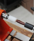 Pen Press Kit For Woodturning Lathes With MT1 Taper Handy DIY Pen Making Tool showing alignment using dual nylon pads
