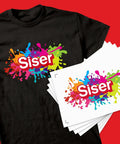 EasyColor DTV Printable Heat Transfer Vinyl Sheets For Inkjet Printers 8.4 X 11 Inches Pack Of 15 on black t-shirt with colorful design