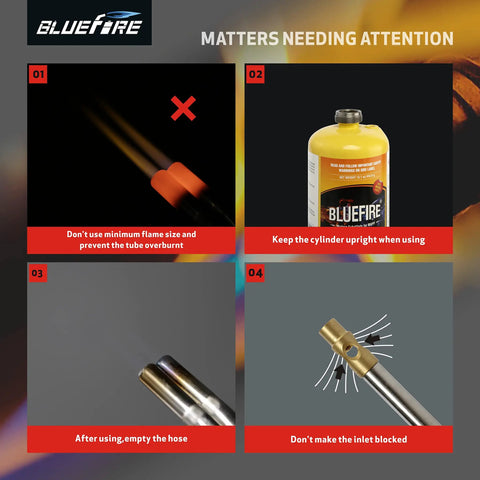 Precautions for using Double Heads Swirl Flame Turbo Torch With Self Ignition And 5 Foot Hose, includes safety and maintenance tips.