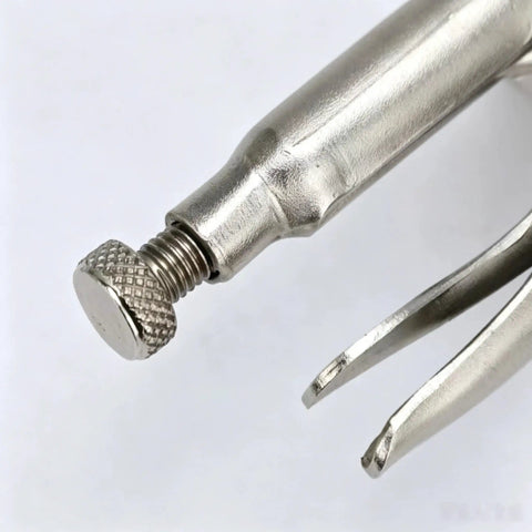 Close-up of Premium Steel Locking Pliers With Wire Cutter showcasing adjustable knob for grip tension, ideal for automotive repair.