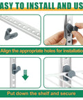 20 Pcs Industrial Freezer Shelf Clips being installed on metal rack for Commercial Refrigerators and Walk-In Freezers