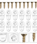 20 Piece Glass Retainer Clips Kit With Solid Screws For Cabinet Doors And Windows Includes Heavy Duty Plastic Holders for mirrors and panels