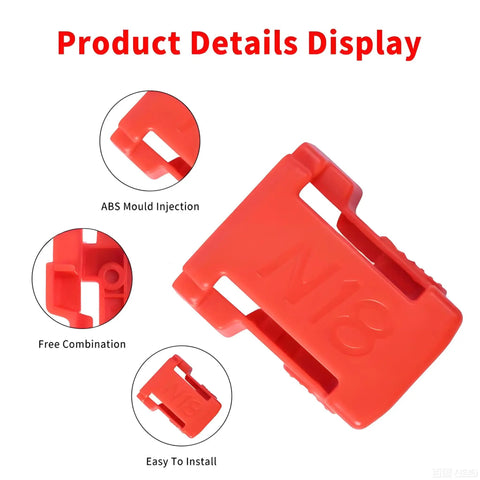 M18 18V Battery Holder Wall Mount Kit 5 Piece Tool Organizer Rack product details with ABS molding and installation features