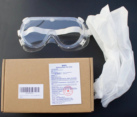 3 Pack Safety Goggles Over Glasses Protective Eyewear With Adjustable Straps For Lab Construction Home DIY And Kitchen Chores Clear Lenses on box