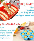7-inch hot dog mold and 6.4-inch egg bites mold from 17 Piece Must Have Kickass Air Fryer Accessory Kit For 7 Inch Square Pans