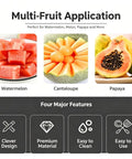 Multi-fruit application of Two Pack Stainless Steel Watermelon Cutter Slicer Dual Head Kitchen Gadget with 2-In-1 Fork and Scoop.