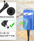 Beefy 24V DC Power Adapter Replacement Cord For Sparkling Water Makers Spirit One Touch And Fizzi, 0.5A AC Charger