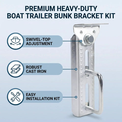 Four Pack Boat Trailer Bunk Brackets With 10 Inch Vertical Adjustment Beefed Up Cast Iron Top Brackets U Bolts And Mounting Hardware Kit