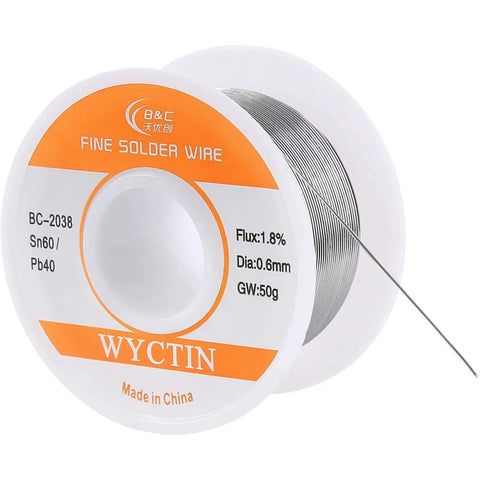 60-40 Tin Lead Rosin Core Solder Wire For Electrical Soldering And DIY Projects 0.6mm Diameter 0.11lbs Spool Handy For Home Repairs