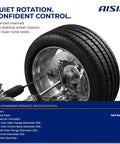Premium Rear Wheel Bearing Hub Assembly Straight Up Built Tough For Toyotas on vehicle with tire and suspension details.