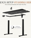 Electric Standing Desk 45 X 24 Inches Height Adjustable Sit Stand Desk With Memory Preset Option Sturdy Metal Frame Quick Setup