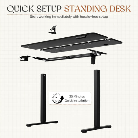 Electric Standing Desk 45 X 24 Inches Height Adjustable Sit Stand Desk With Memory Preset Option Sturdy Metal Frame Quick Setup
