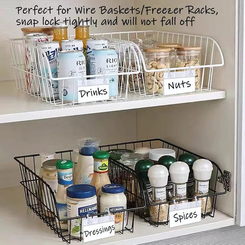 Home Run Plastic Shelf Tags With Zero Hassle Snap Hooks And Ready Paper Cards For Heavy Duty Wire Baskets To Show Price Points And Keep Store Layouts Looking Fresh