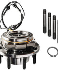 4x4 Front Wheel Bearing Hubs For Ford F-250 F-350 Super Duty 2005 To 2010 SRW With ABS, bolts, and ABS sensor cable.
