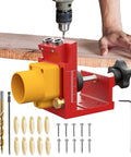 Pocket Hole Drill Jig With Dust Collection For Cabinet Installation, Deck Building, And Desk Assembly with accessories