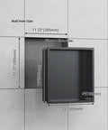 Brushed Stainless Steel Shower Niche With No Tiling Required, Recessed Bathroom Storage, 12 By 12 By 4 Inches dimensions shown