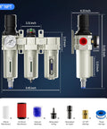 Badass High Flow 3/4 Inch NPT Air Compressor Dryer System dimensions and features for auto shops and plasma cutters.