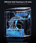 Smart Ice Maker Countertop With Voice Control And WiFi demonstrating self-cleaning feature with RGB lights