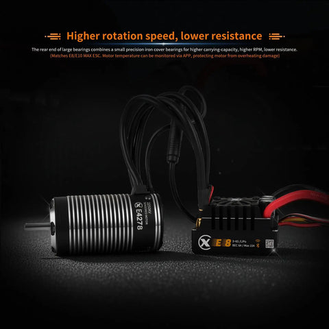2250KV Sensored Brushless RC Car Motor For 1/8 Scale Monster Trucks, 3-6S LiPo Ready, IP67 Waterproof, shown with wires