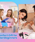 Women sharing the UV Light Gel Nail Polish Kit With 20 Colors And 40 Piece Mix Set, Muse Nail Kit Includes TPO And HEMA Free Base And Top Coat