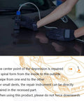 Person using Pro Grade Auto Body Dent Repair Kit With Induction Heater on car hood, 1380W Hot Box in operation.