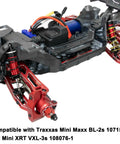 Aluminum RC Shock Absorber Set Front And Rear With Adjustable Springs Red For 1 By 16 Traxxas Mini Maxx 4WD Upgrade Kit