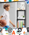 Locker Organizer Shelf Black Stackable Metal Shelf For Standard Lockers And Cabinets with books and teddy bear display