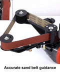 Diy Mini Belt Sander And Stainless Steel Pipe Polisher Featuring Flexible 20 And 40 Mm Strips For Zero Stress Grinding And Hella Smooth Finishes On Tight Curves Today, showcasing detailed sand belt guidance system.