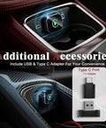 Upgrade Your Daily Grind With This Legit Wireless CarPlay Dongle For Tesla Cybertruck 2024 showing USB and Type C adapter in a car console